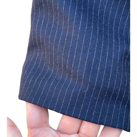 Peabody House NWT Women's Vintage Navy Blue Pinstripe Suit Skirt Set Size 11/12 - Picture 8 of 16